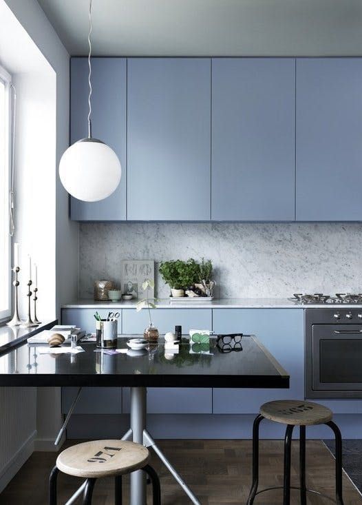 25 thiết kế nhà bếp màu xanh và xanh xám truyền cảm hứng nấu ăn