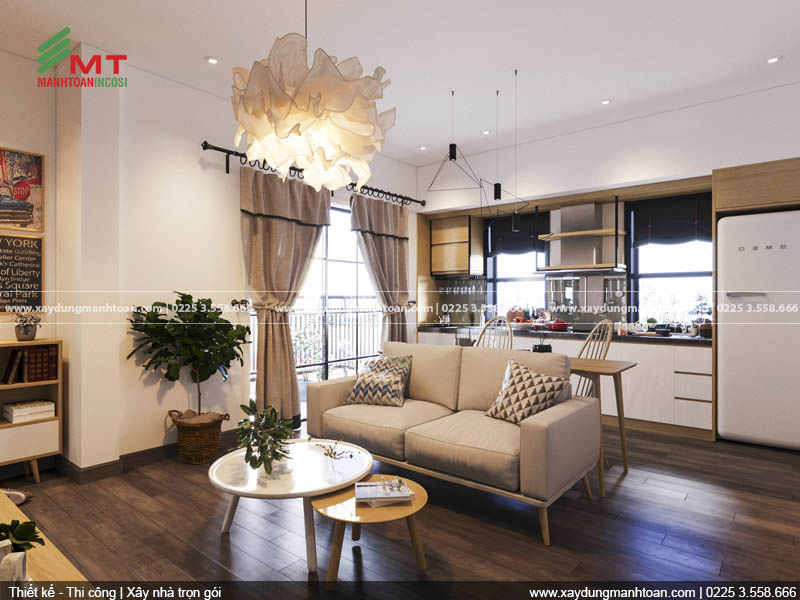 Mẫu thiết kế phòng khách căn hộ Paris